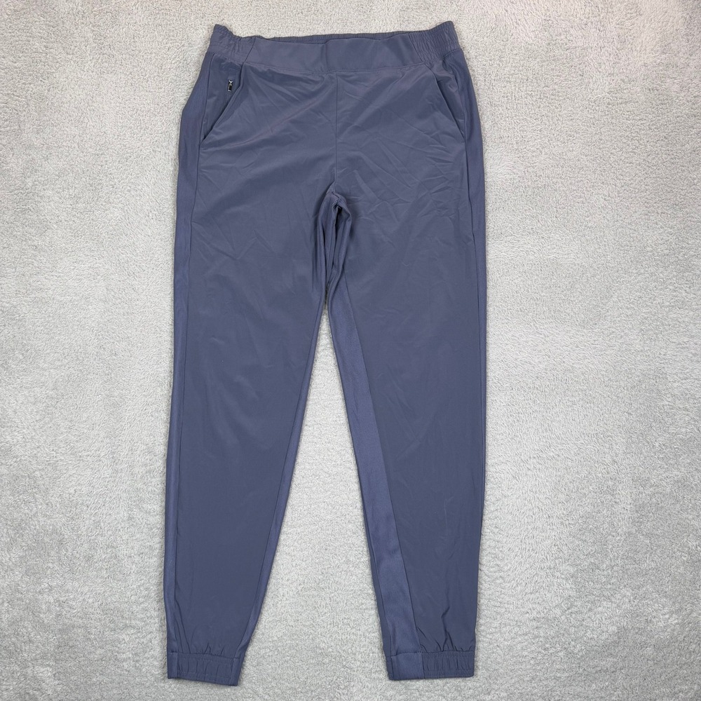 Athleta Brooklyn Jogger Pants Blue Gray Women 12T Tall Activewear Ribbed Side